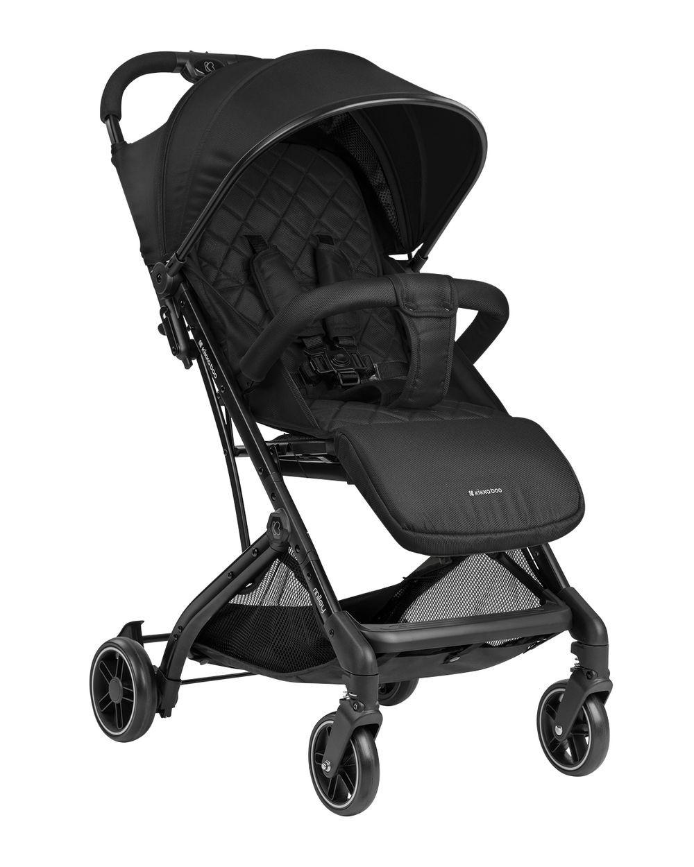KINDERWAGEN Miley mit Fußsack schwarz gemustert Fußstütze verstellbar, klappbar, Korb - Schwarz, Metall (64/52/100cm) - Kikka boo