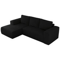 ECKSOFA TRENTINO L Schwarz Boucle - Links - Schwarz, Textil (266/164cm) - MKS