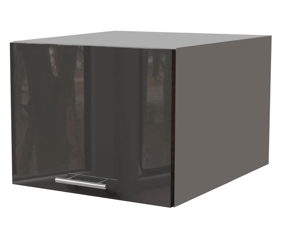 AUFSATZSCHRANK Essen W6B/45 Graphit Hochglanz / Grau Matt 45 / 59 / 36cm - Graphitfarben/Grau, Holz/Holzwerkstoff (45/36/59cm) - Feldmann-Wohnen