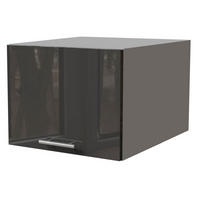 AUFSATZSCHRANK Essen W6B/45 Graphit Hochglanz / Grau Matt 45 / 59 / 36cm - Graphitfarben/Grau, Holz/Holzwerkstoff (45/36/59cm) - Feldmann-Wohnen