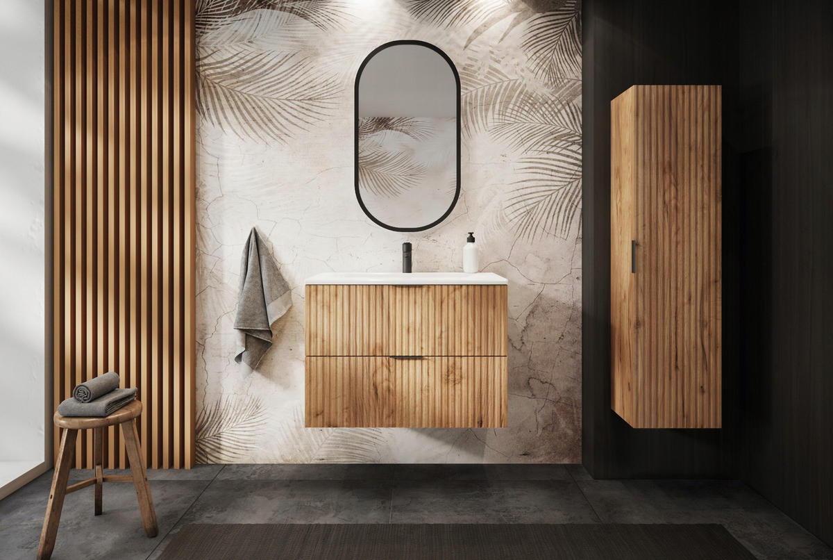 WASCHBECKUNTERSCHRANK FLOW Eiche Craft 80/57/46 cm - Eichefarben, Holzwerkstoff (80/57/46cm) - Rodan