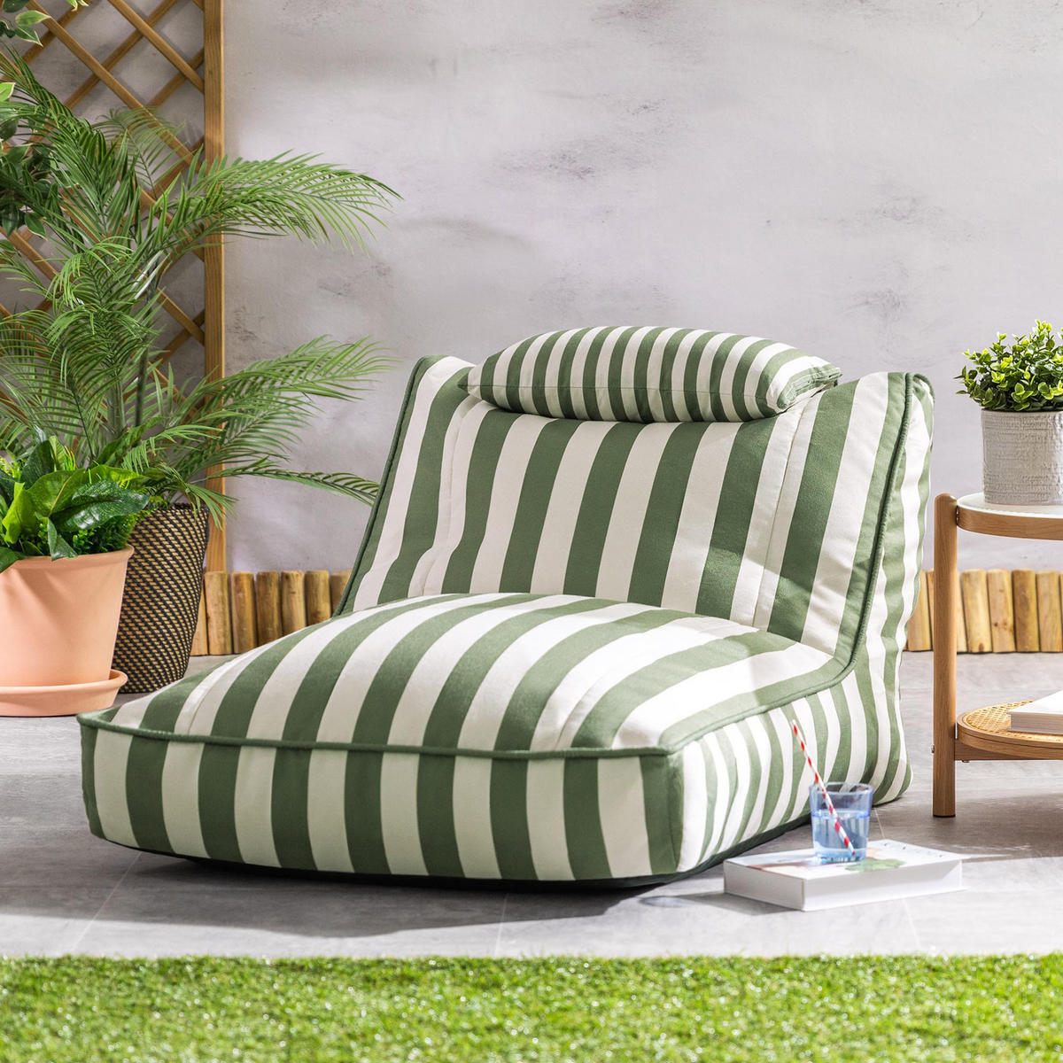 SITZSACK Liege Indoor Outdoor Nova - Olivgrün, Textil (84/68/108cm) - icon