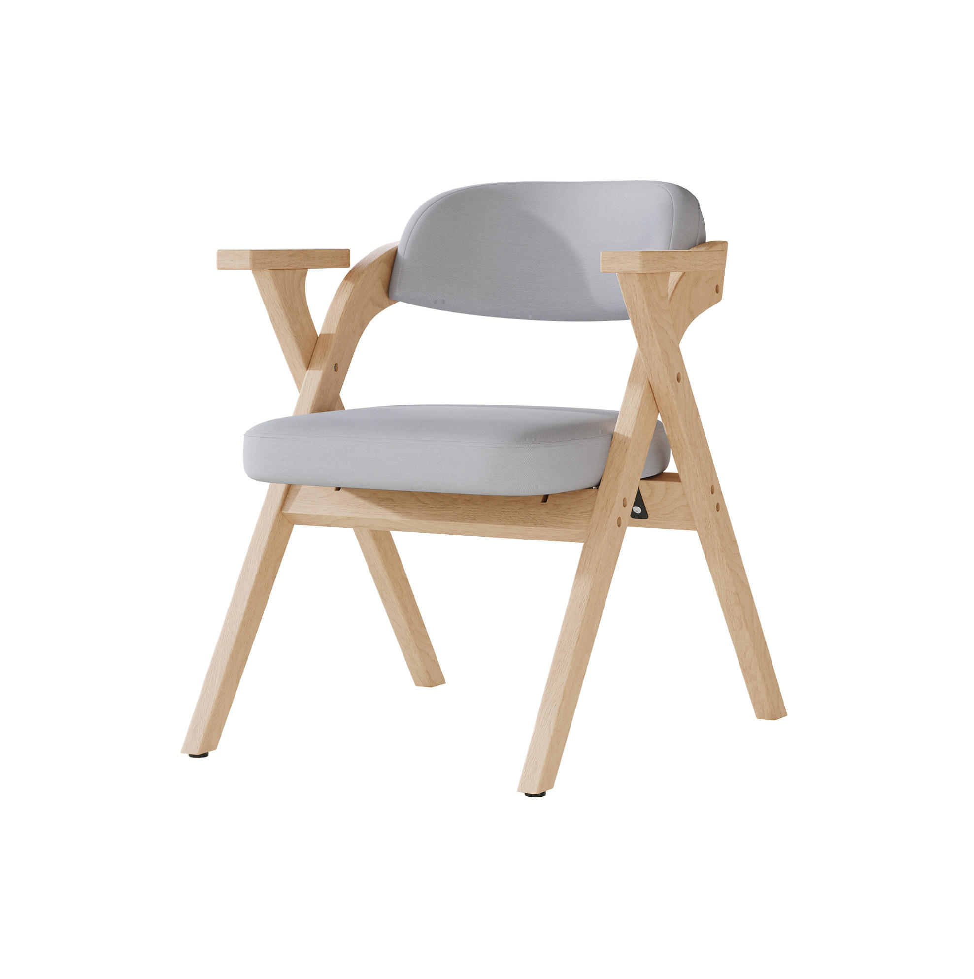 KLAPPSTUHL 2er-Set Grau mit Armlehnen und Leinenkissen - Grau, Holz (66.5/76/64.5cm) - MIVRAY