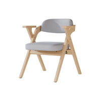 KLAPPSTUHL 2er-Set Grau mit Armlehnen und Leinenkissen - Grau, Holz (66.5/76/64.5cm) - MIVRAY
