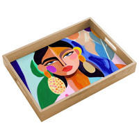 TABLETT - Porträt - Frau - Modern - 40x30 cm - Multicolor, Holz (40/5/5cm) - OnlyWow
