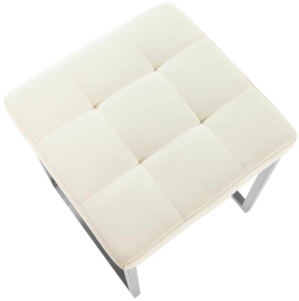 SITZHOCKER 2er Set Velan Kunstleder Creme Hocker Schlafzimmer - Creme, Leder (40/48/40cm) - DELUKE