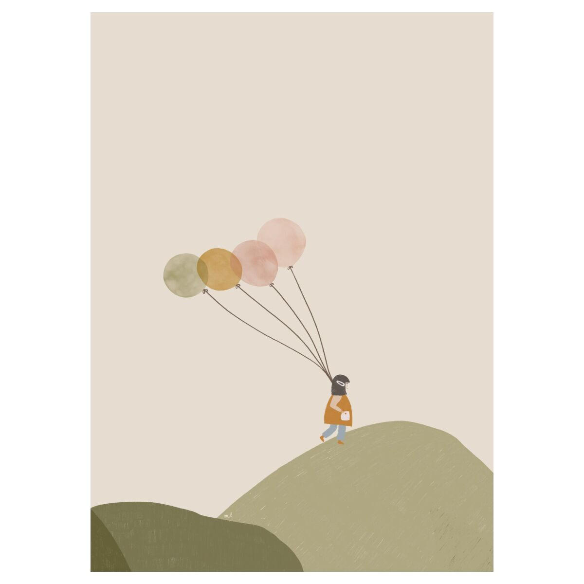 POSTER Menina Lisboa - Girl and Her Balloons - Multicolor, Papier (30/40/0.1cm) - Poster&Frame