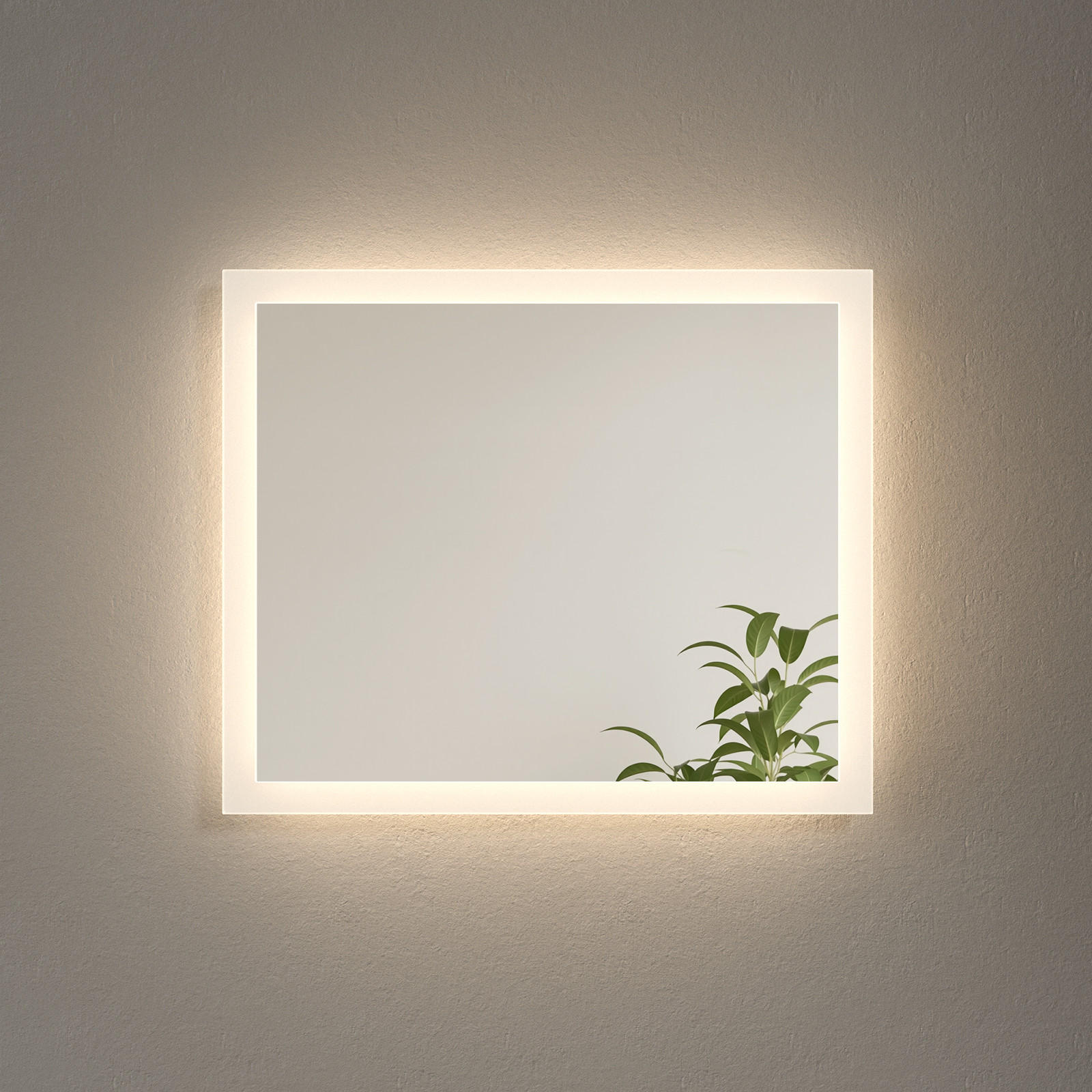 BADSPIEGEL mit Antibeschlag Beleuchtung 60/50/3,5 cm - Weiß, Glas (50/3.5/60cm) - EMKE