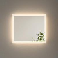 BADSPIEGEL mit Antibeschlag Beleuchtung 60/50/3,5 cm - Weiß, Glas (50/3.5/60cm) - EMKE