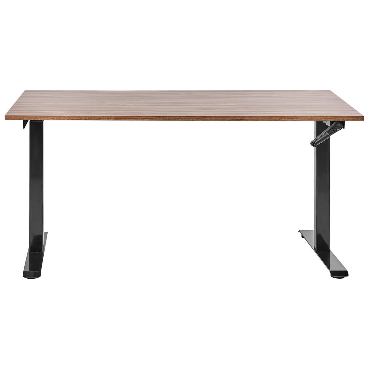 SCHREIBTISCH braunschwarz 160/72 cm manuell höhenverstellbar Destin III - Dunkelbraun/Schwarz, Holz (72/160/74cm) - Beliani