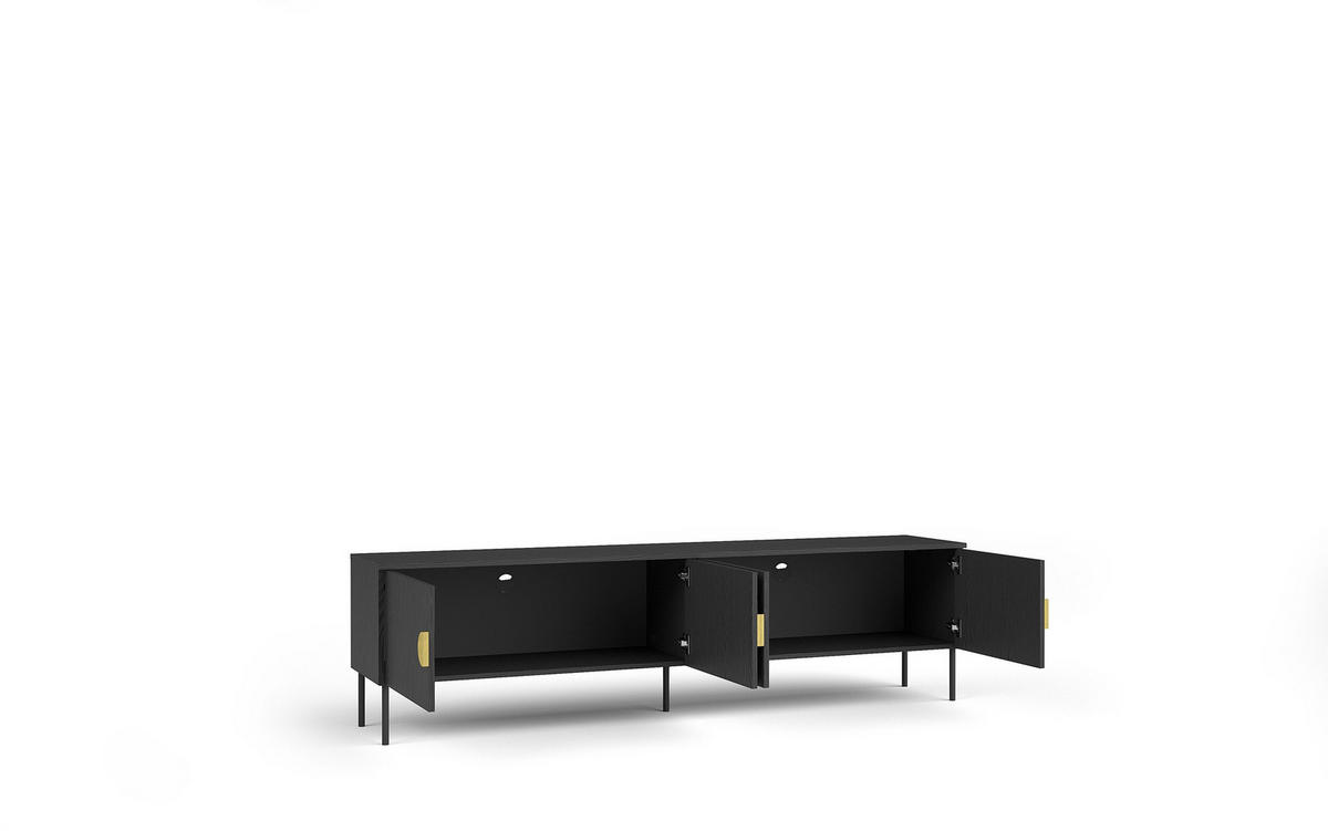 TV-SCHRANK Graphitschwarz 200/53,6/40 - Graphitfarben, Holzwerkstoff (200/54/40cm) - RAUMHIRSCH FURNITURE