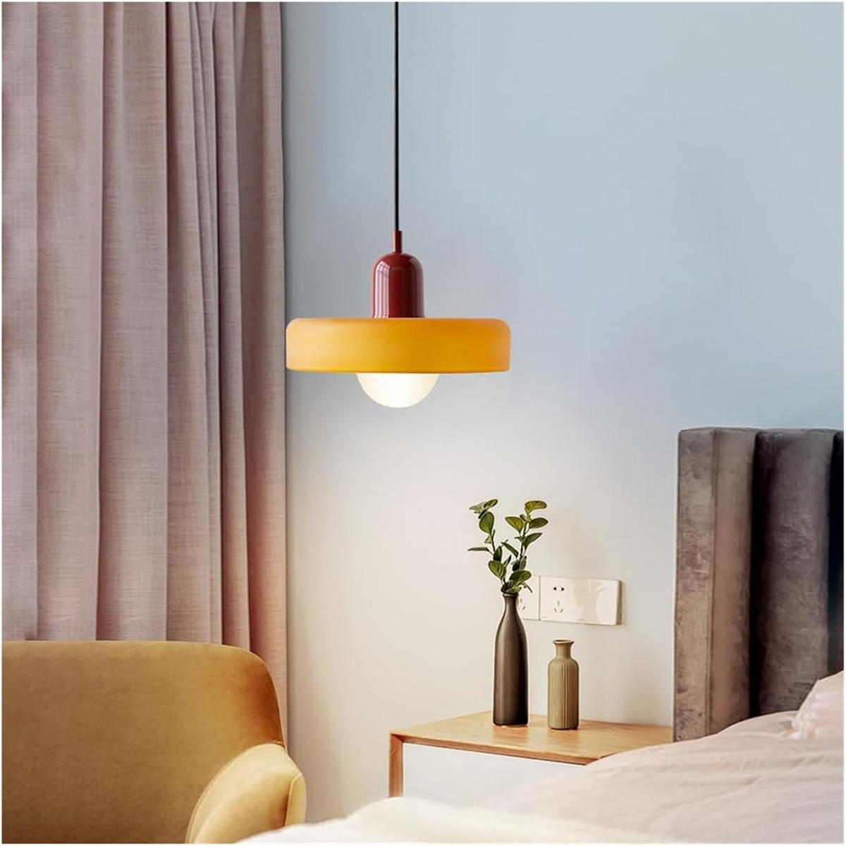 PENDELLEUCHTEN,GLAS, 220 V, 12 W, 25 cm Durchmesser,Orange - Orange, Glas (25/25/20cm) - Weltevree