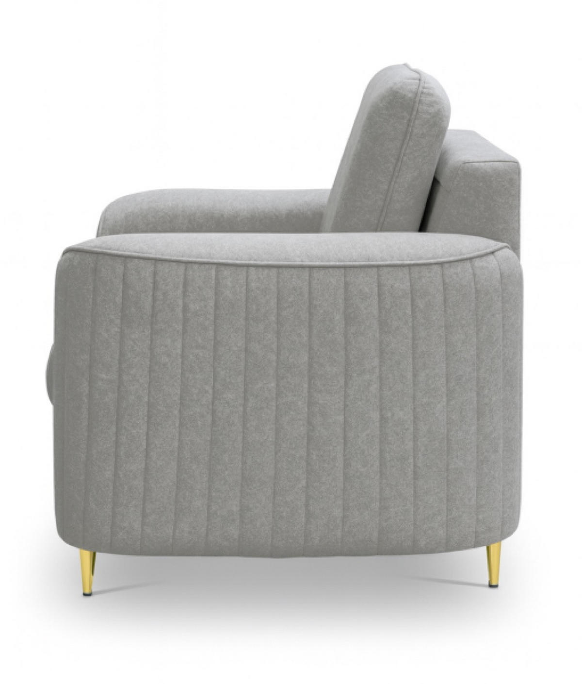 SESSEL Hellgrau LOREN Mit Goldenen Beinen - Grau, Textil (100/85/94cm) - Sepro Meble