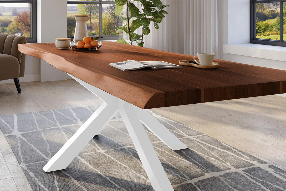ESSTISCH TITAN - Braun/Weiß, Holz (110/280/79cm) - SAM
