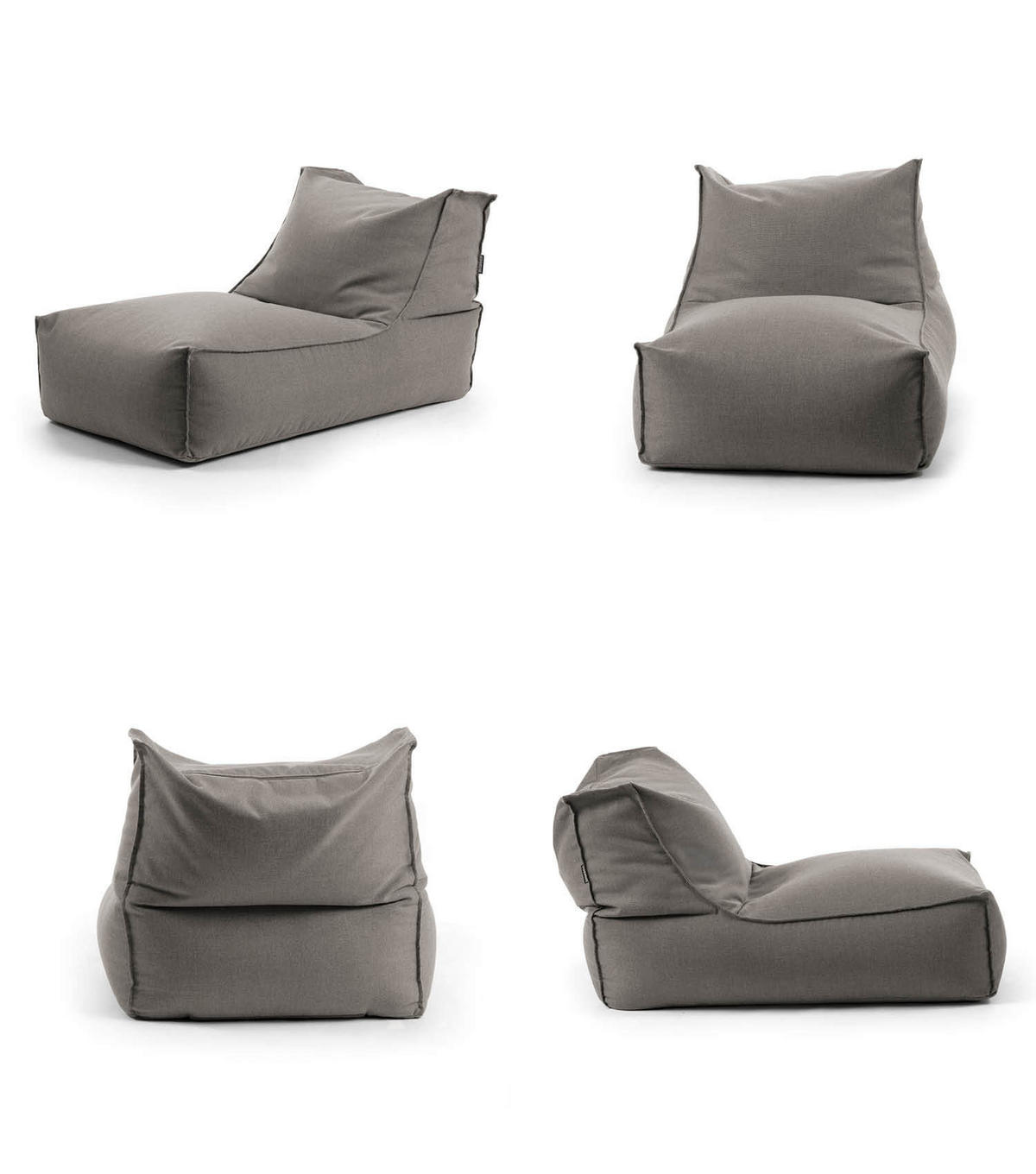 SITZSACK und Hülle Der Sundowner - Dunkelgrau/Grau, Textil (65/65/100cm) - Mokebo