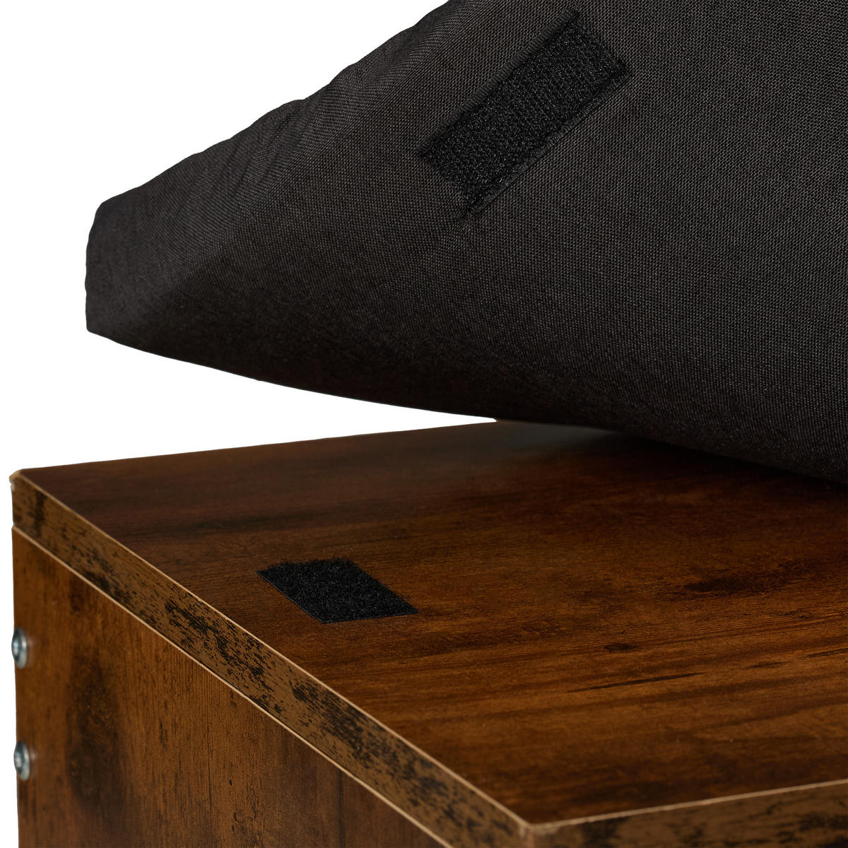 2-TLG.SCHUHBANK mit Schrank Set - Braun/Grau, Holzwerkstoff/Textil (100/48.5/35.5cm) - Relaxdays