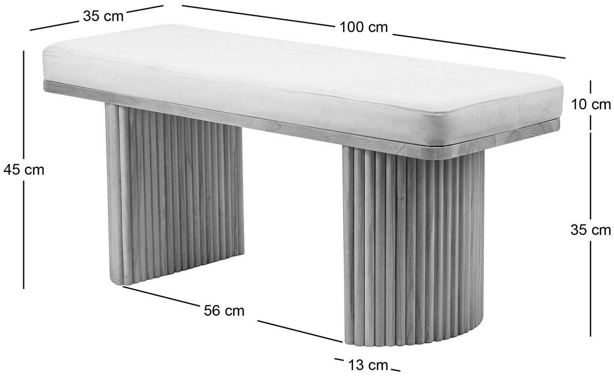 SITZBANK Holz Weiß - Weiß, Holz (100/46/35cm) - Nordlys