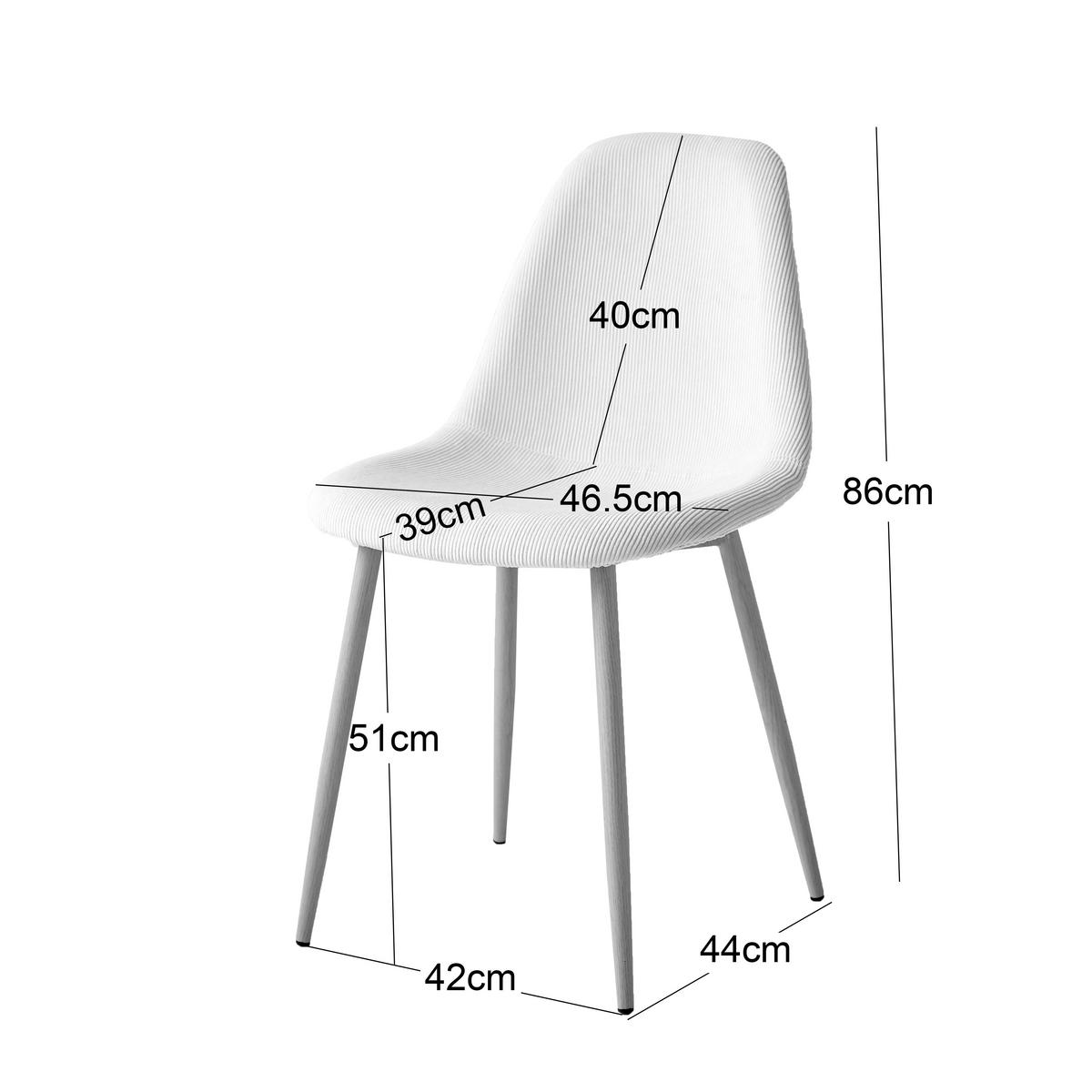 STUHL 4er-Set Wolle Weiß - Weiß, Textil (46.5/86/44cm) - Nordlys