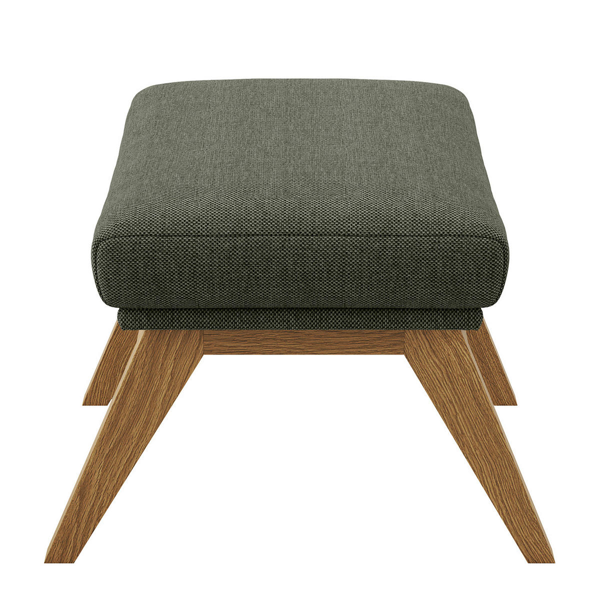 HOCKER mit Holzfüßen - Eichefarben/Grau, Eichenholz/Textil (54/41/41cm) - home24