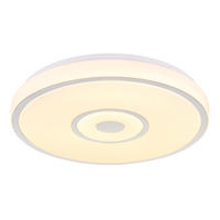 LED DECKENLEUCHTE ASTANIA, Metall, Weiß, Sternen-Effekt - Weiß, Metall (38/38/6.5cm) - Globo Lighting
