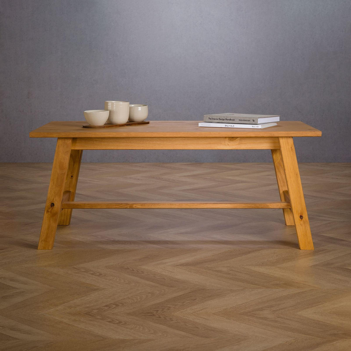 COUCHTISCH LUZERNA gebeizt/gewachst - Kieferfarben, Holz (60/110/45cm) - IDIMEX