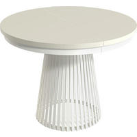 ESSTISCH Scala runder ausziehbarer, Beige Kaschmir 100-180/100/75 cm - Kaschmir/Weiß, Holzwerkstoff/Metall (100/100/75cm) - WFL GROUP