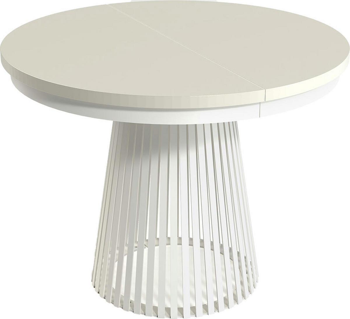 ESSTISCH Scala runder ausziehbarer, Beige Kaschmir 100-180/100/75 cm - Kaschmir/Weiß, Holzwerkstoff/Metall (100/100/75cm) - WFL GROUP