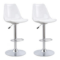 BARHOCKER höhenverstellbar 2er-Set Transparent Silber - Silberfarben, Metall (53.3/120/45.7cm) - Meubliv