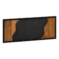 WANDGARDEROBE Mango Massivholz Steinoptik Modern 80x36x6 cm mit Wellenmuster - Schwarz, Holz (80/36/6cm) - KADIMA DESIGN