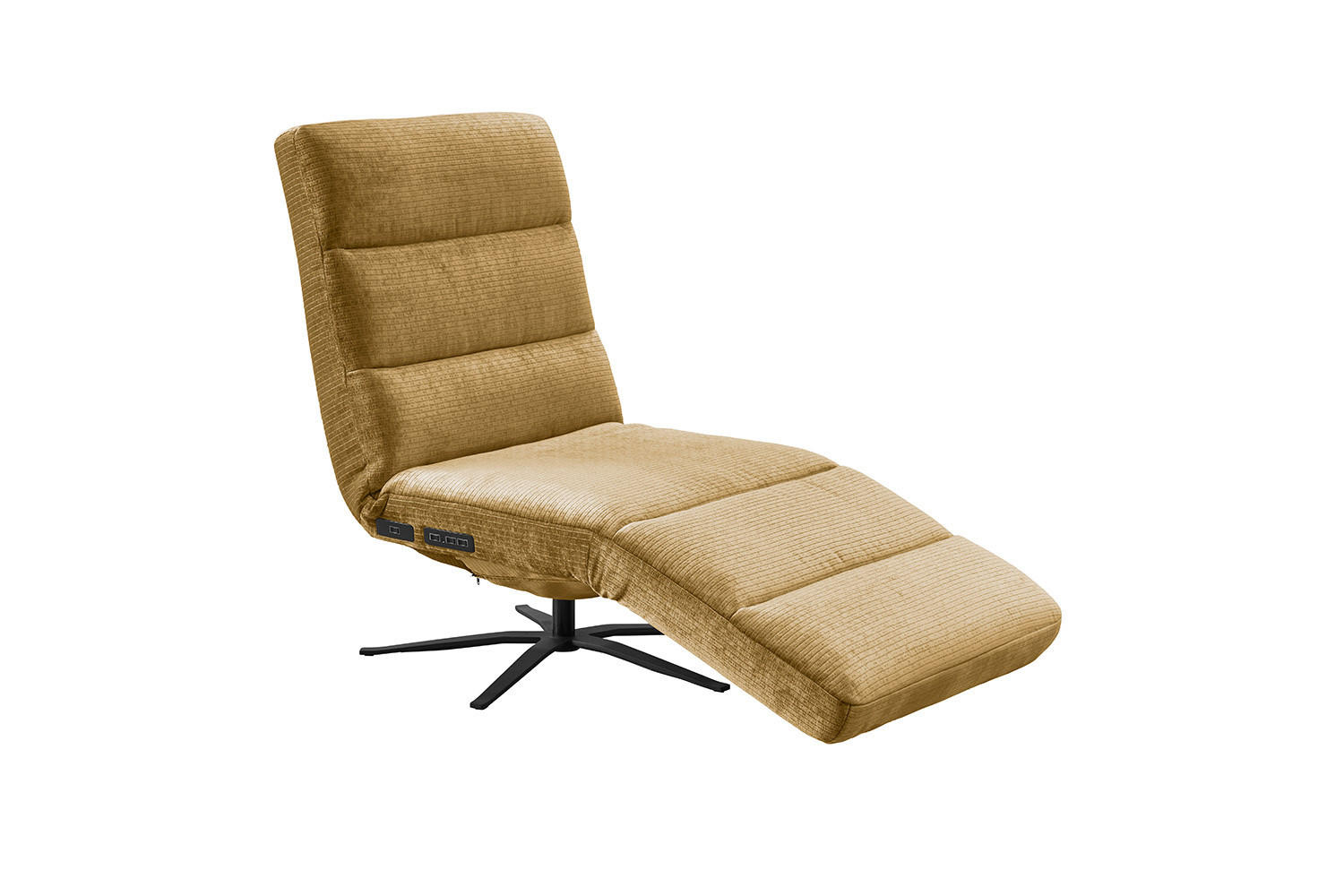 RELAXLIEGE ALINA Gelb Cord - Currygelb/Schwarz, Textil/Metall (82/115/156cm) - KAWOLA