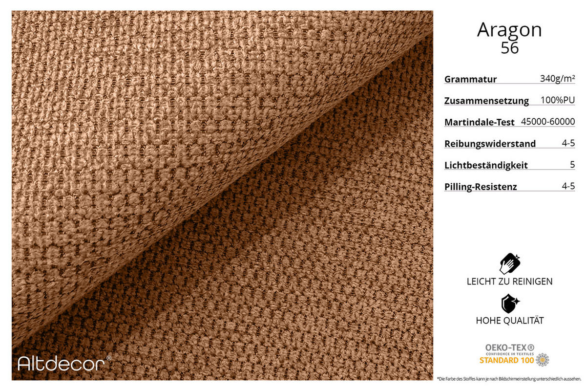WOHNLANDSCHAFT mit Schlaffunktion ESKAR-U2-464x176x84cm Apricot - Orange, Holzwerkstoff/Kunststoff (176/72/464cm) - ALTDECOR