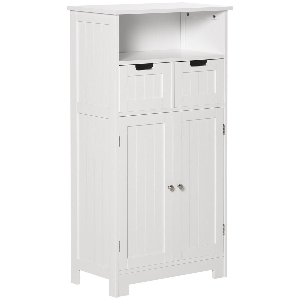 MIDISCHRANK DE-17293 2 Schubladen & Schrank mit verstellbarem Regal Weiß - Weiß, Holzwerkstoff (30/108/60cm) - ComfortXL