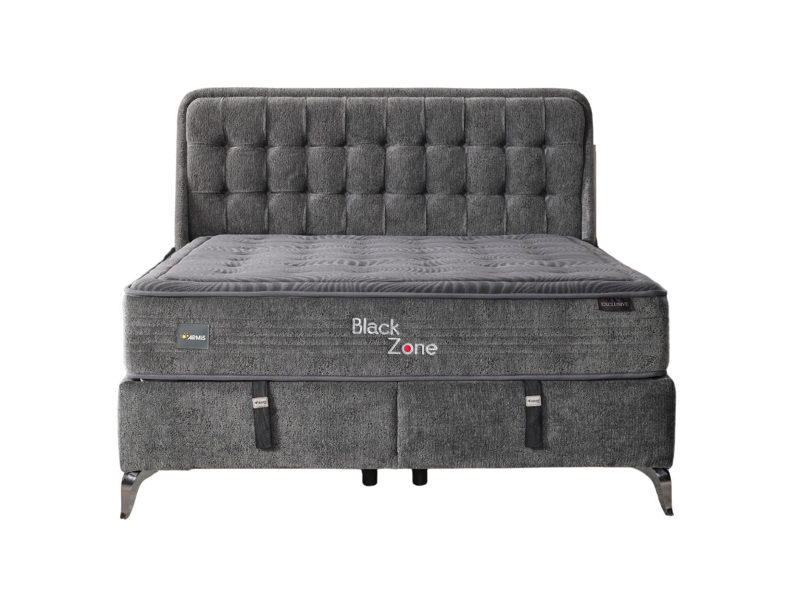 POLSTERBETT Black Zone 160x200 Anthrazit - Anthrazit, Textil/Metall (160/200cm) - Villa Möbel