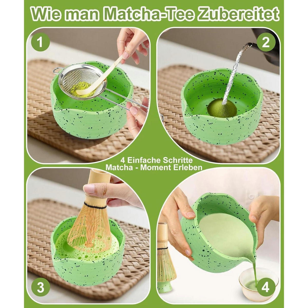 MATCHA Set 7-teiliges Set mattgrün - Grün, Keramik (15/10/15cm)