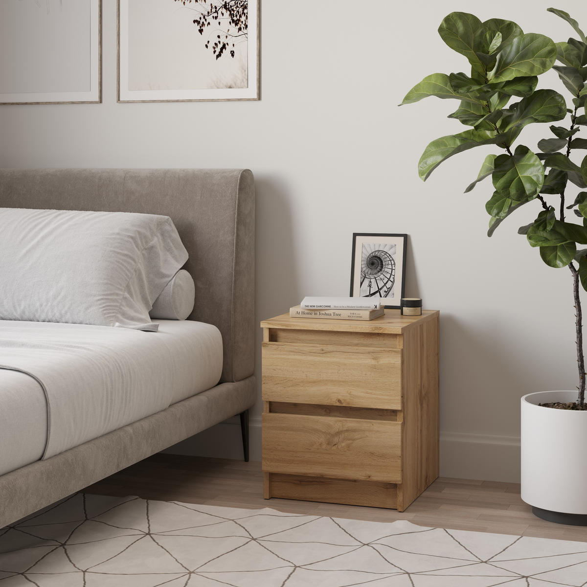 NACHTTISCH Wotan Eiche 40/50/43 - Eiche Wotan, Holzwerkstoff (40/50/43cm) - RAUMHIRSCH FURNITURE