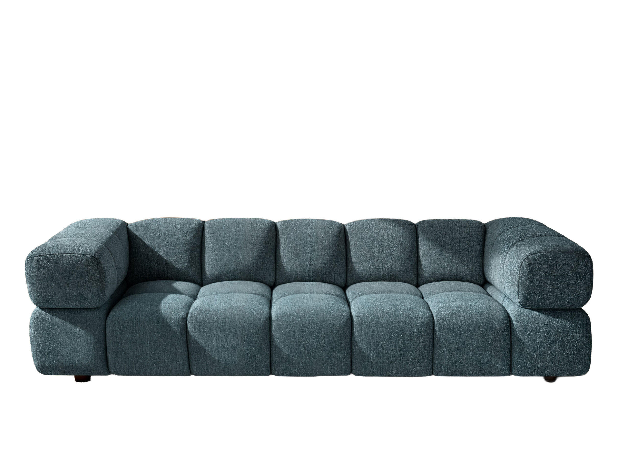 SOFA 4-Sitzer, Couch, Chenille Stoff Puente, Petrol, Averro - Petrol, Holz (280/70/96cm) - Kaiser Möbel