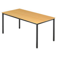 BESPRECHUNGSTISCH Serie-D 80/160/72 cm in Buchefarben/Vierkantrohr schwarz - Buchefarben/Schwarz, Holzwerkstoff (80/160/72cm) - bümö