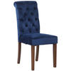 ESSZIMMERSTUHL Lisbon Samt, Gestell Kautschukholz Braun Blau - Blau/Braun, Holz/Textil (45/98/63cm) - TPFLiving