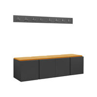 GARDEROBEN-SET Orion VII - Graphitfarben/Orange, Holzwerkstoff/Kunststoff (168/42/46cm) - MIRJAN24