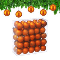50XWEIHNACHTSKUGELN - Orange, Kunststoff (6/7/6cm) - Relaxdays