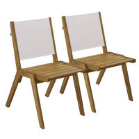 GARTENSTÜHLE 2-tlg., Ekru - Weiß, Holz (51/82/57.5cm) - Oviala