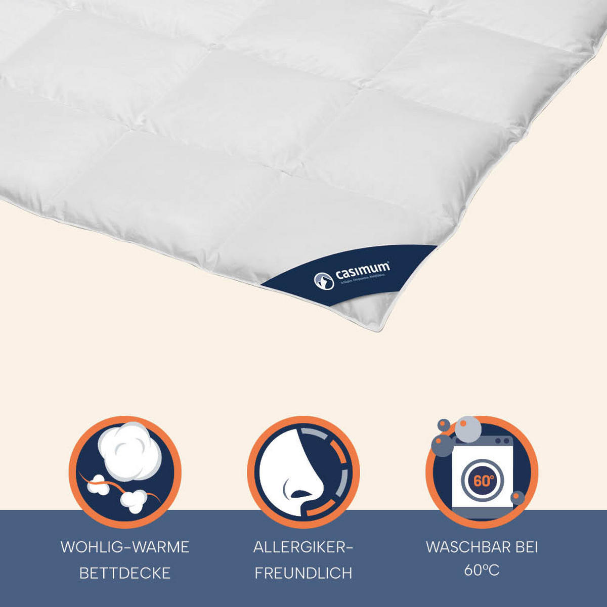 DAUNENDECKE 240x220 Warm, FIRST CLASS Winterdecke 100% Gänsedaune - Weiß, Textil (240/220cm) - casimum