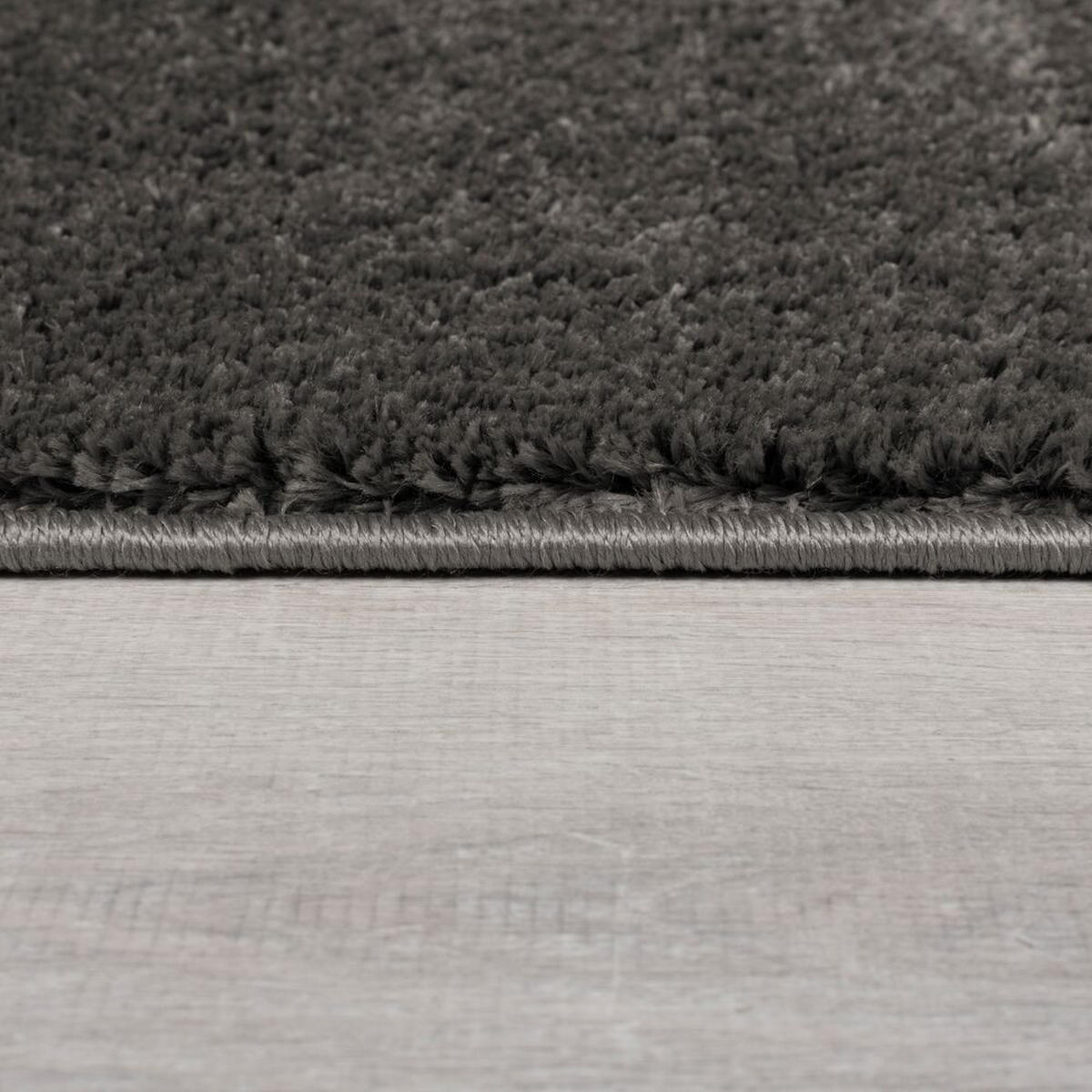 TEPPICH samtweich Uni-Muster 100% recycelt umweltfreundlich TUMMEL, Anthrazit 80x150 cm - Anthrazit, Textil (80/150cm) - KADIMA DESIGN