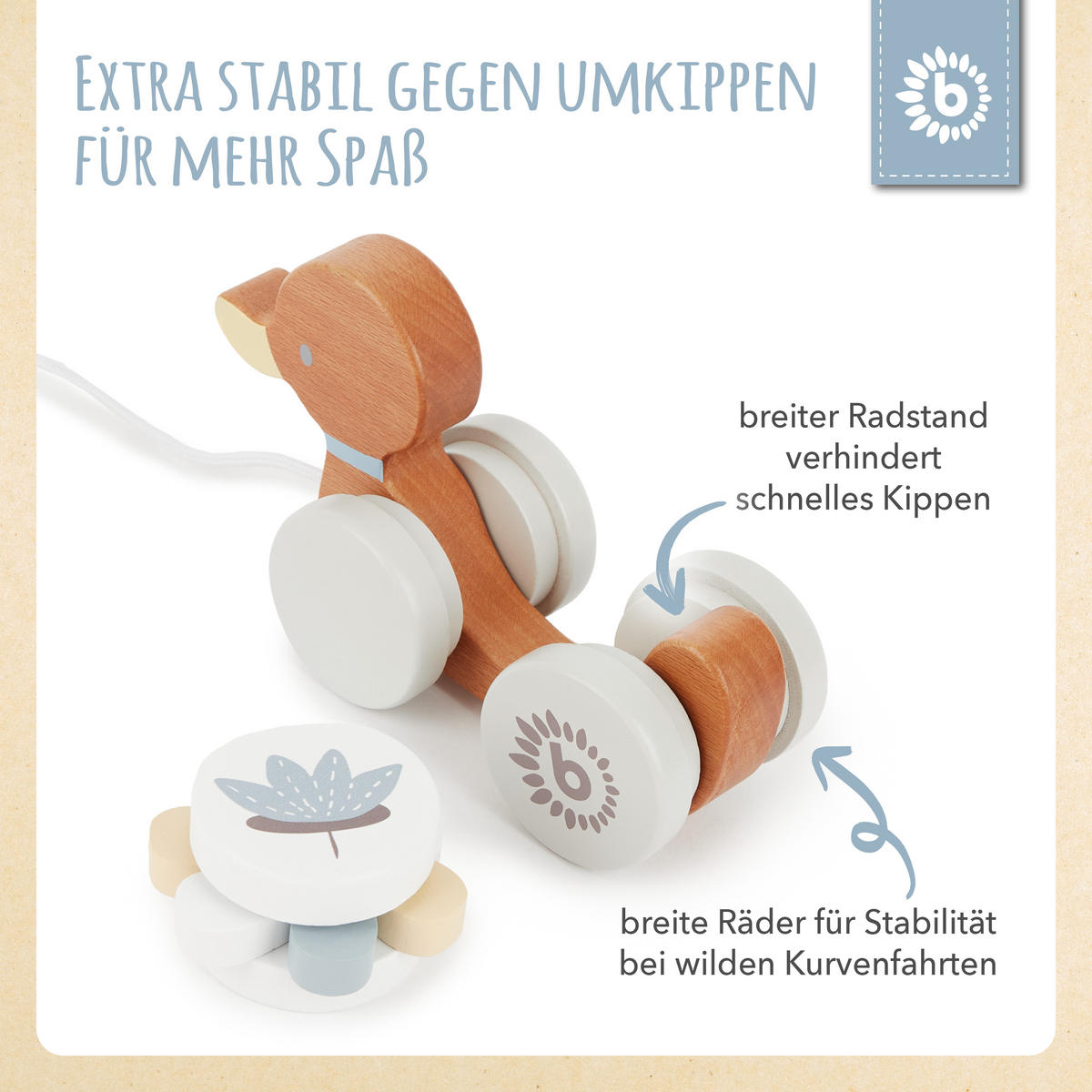 NACHZIEHENTE Holz - ab Geburt - Weiß, Holz (6/16.1cm) - Bieco Spielwaren