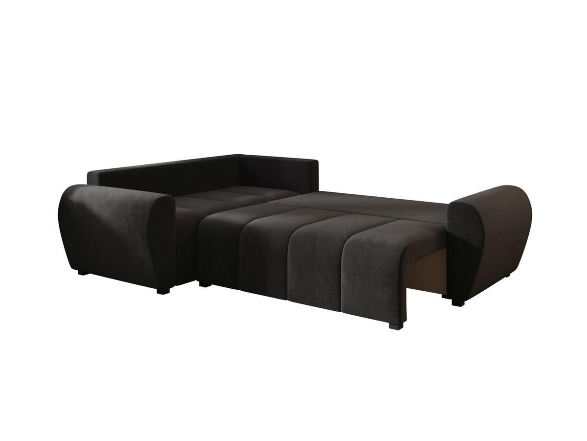 ECKSOFA MOLISA L PLUS Itaka 27 Rechts mit Schlaffunktion - Dunkelgrau, Textil (235/175cm) - Bedante
