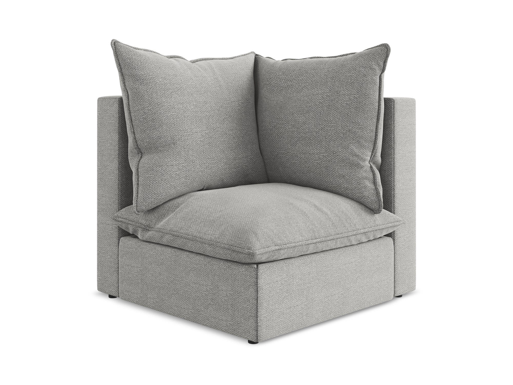 SOFAELEMENT Bouclé Stoff Grau - Hellgrau/Schwarz, Holzwerkstoff/Kunststoff (90/77/90cm) - Makamii
