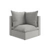 SOFAELEMENT Bouclé Stoff Grau - Hellgrau/Schwarz, Holzwerkstoff/Kunststoff (90/77/90cm) - Makamii