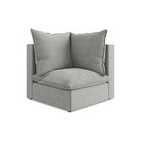 SOFAELEMENT Bouclé Stoff Grau - Hellgrau/Schwarz, Holzwerkstoff/Kunststoff (90/77/90cm) - Makamii