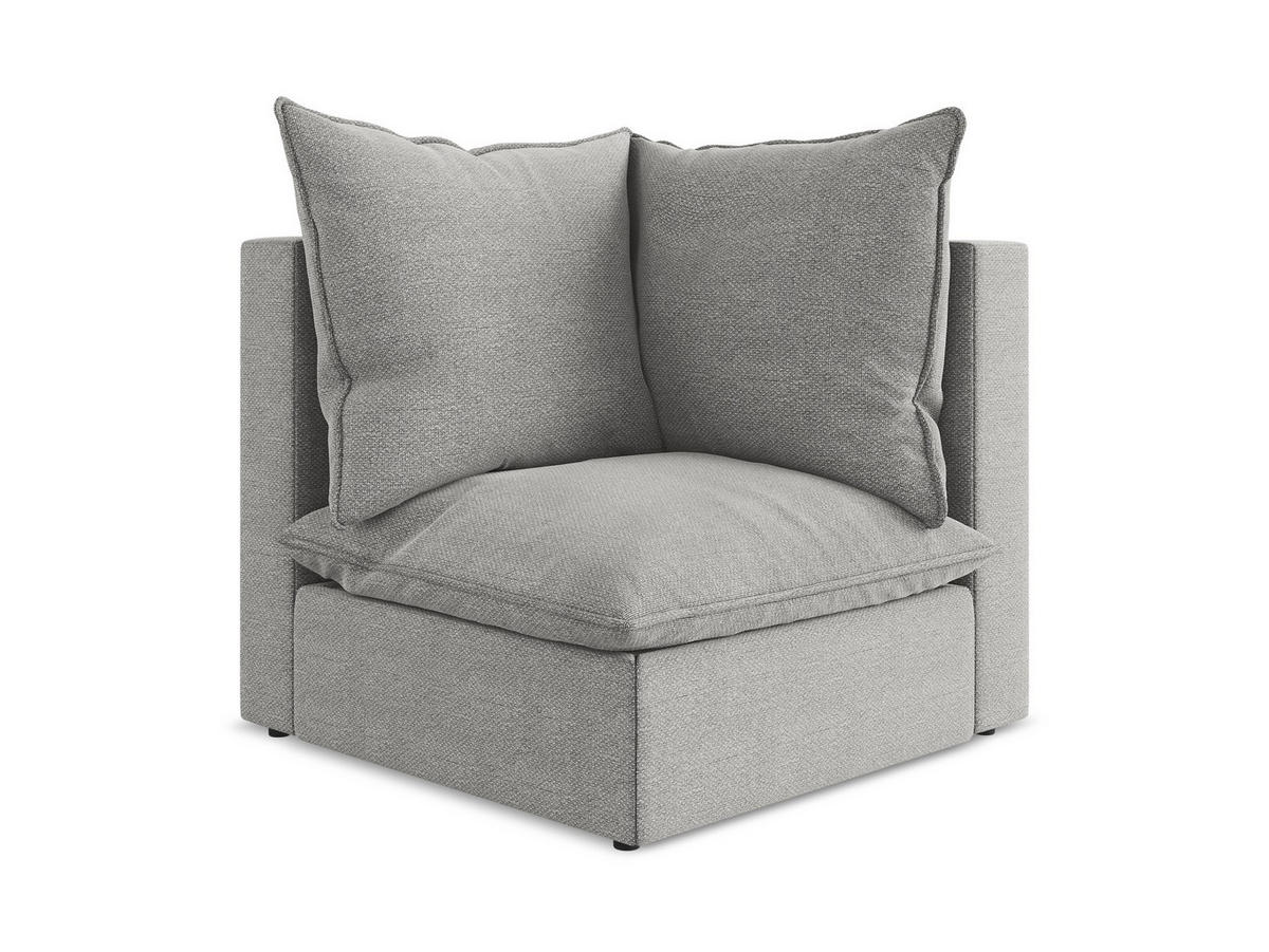 SOFAELEMENT Bouclé Stoff Grau - Hellgrau/Schwarz, Holzwerkstoff/Kunststoff (90/77/90cm) - Makamii