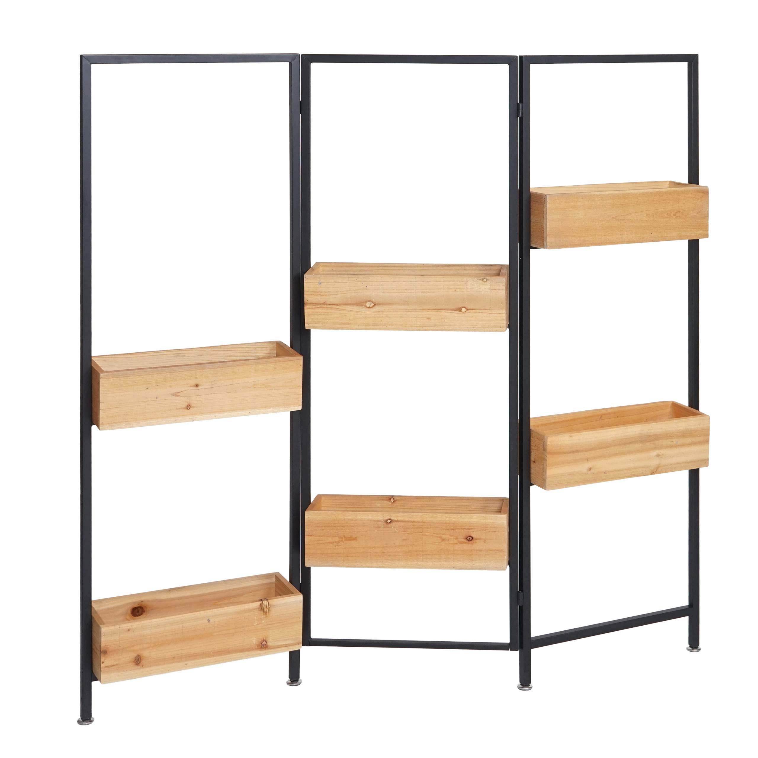 RAUMTEILER MIT PFLANZKASTEN Schwarz, Braun - Schwarz/Braun, Holz (118/116/13cm) - MCW